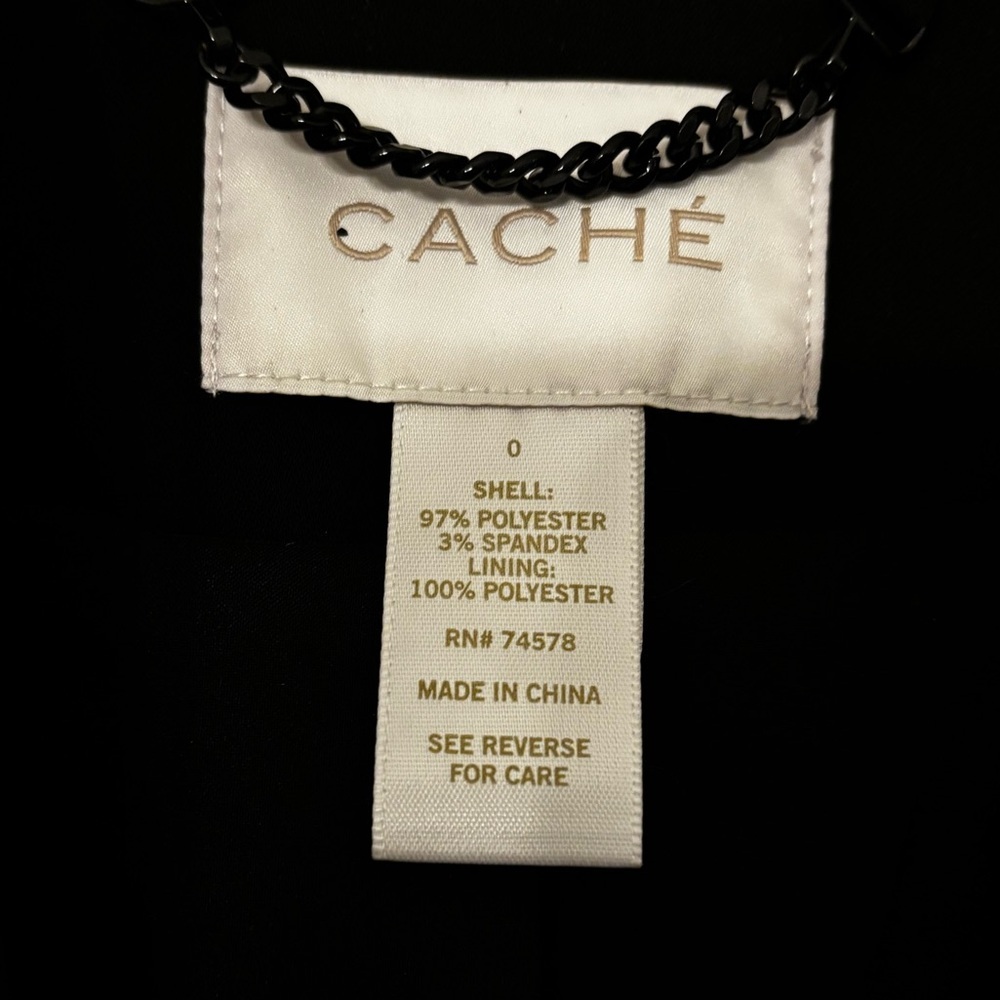 Cache Black and Gold Embellished Blazer - size 0 - Picture 3 of 7